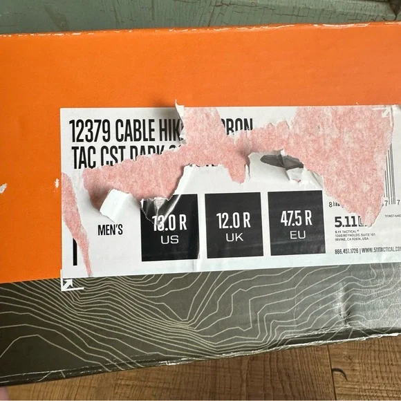 NIB 5.11 Men's Cable Hiker Carbon-Tac Safety Toe Boots Military and Tactical 13 - Picture 3 of 8